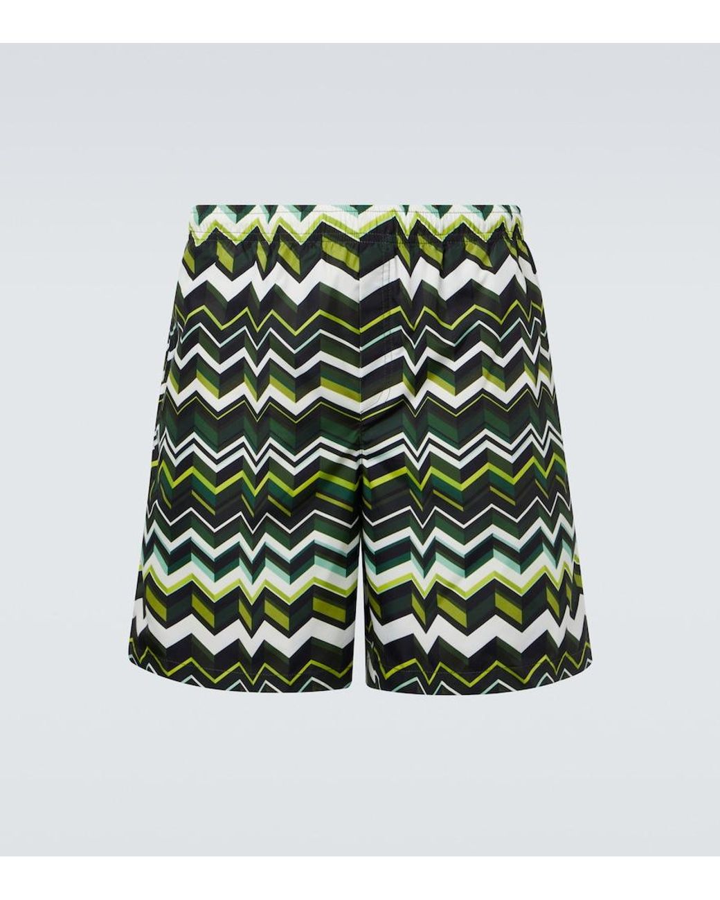 Missoni Green Zigzag Swim Trunks for men