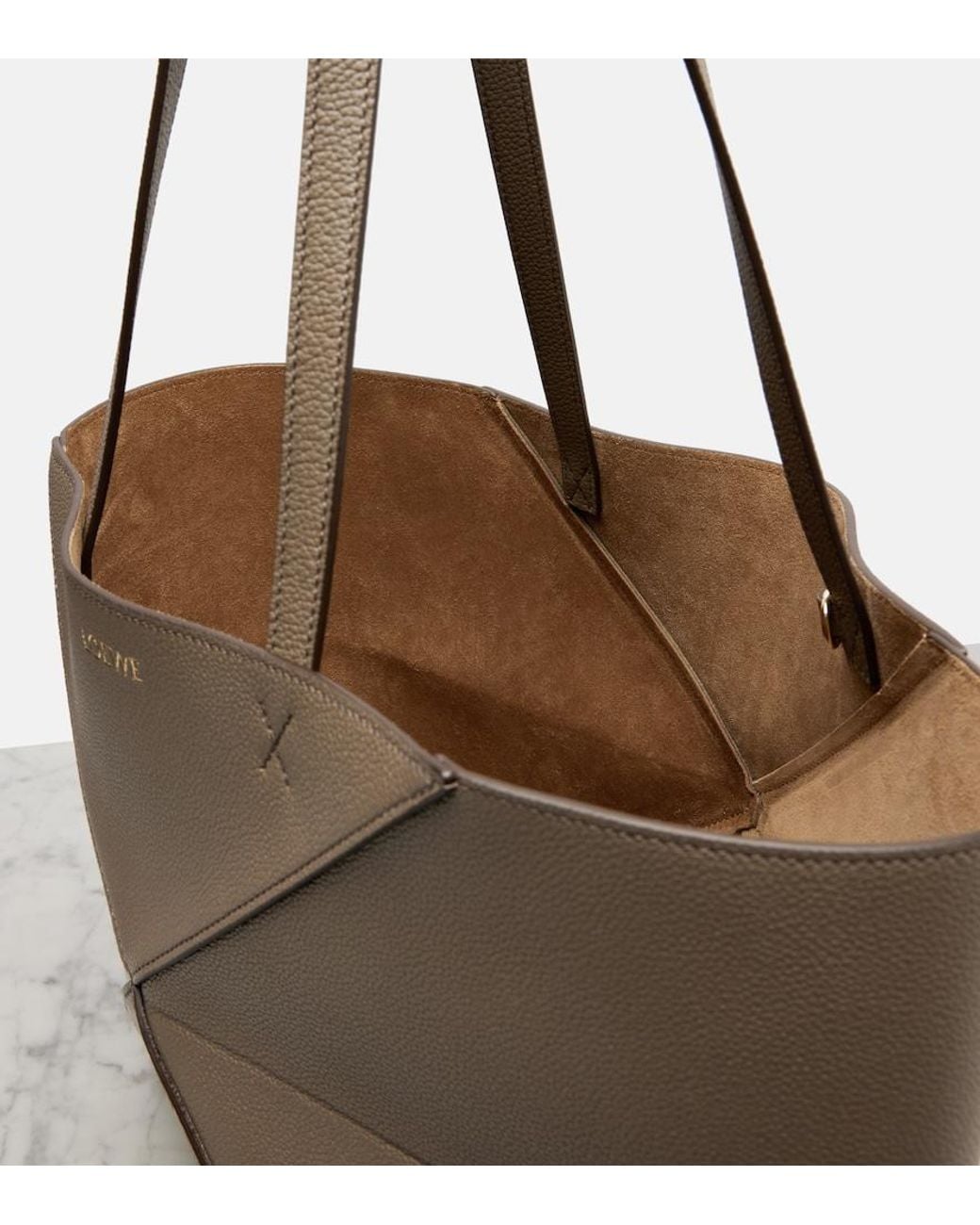 Loewe Natural Puzzle Fold Medium Leather Tote Bag