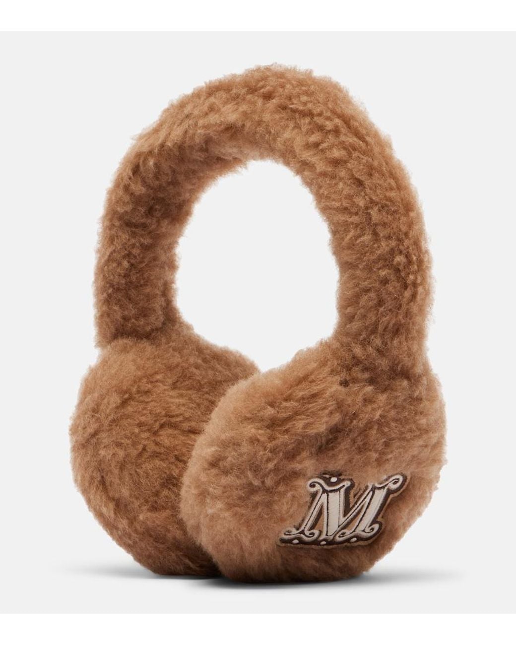 Max Mara Brown Camel Hair And Silk Ear Muffs