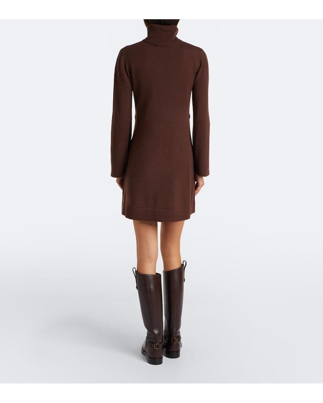 Rixo Brown Aly Wool And Cashmere Sweater Dress