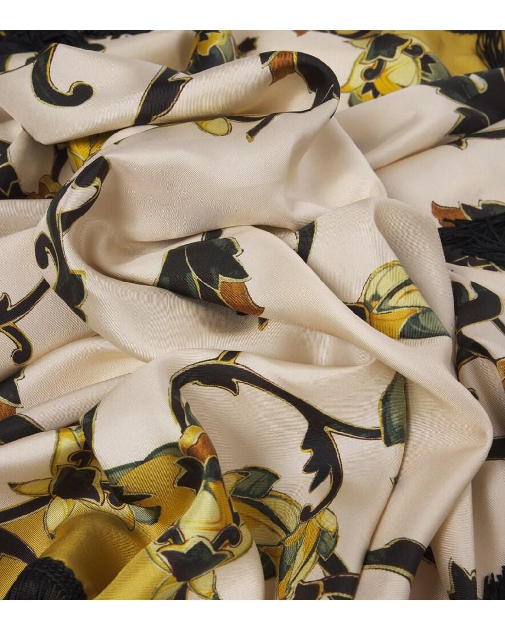 LaDoubleJ Metallic Buttercup Reversible Fringed Silk Scarf