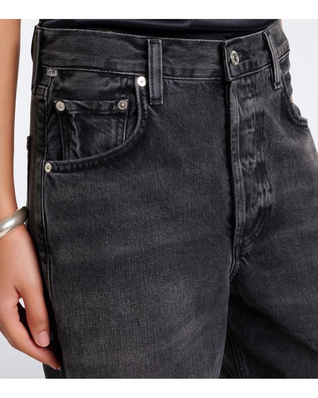 Citizens of Humanity Blue Ayla Faded Wide-Leg Jeans