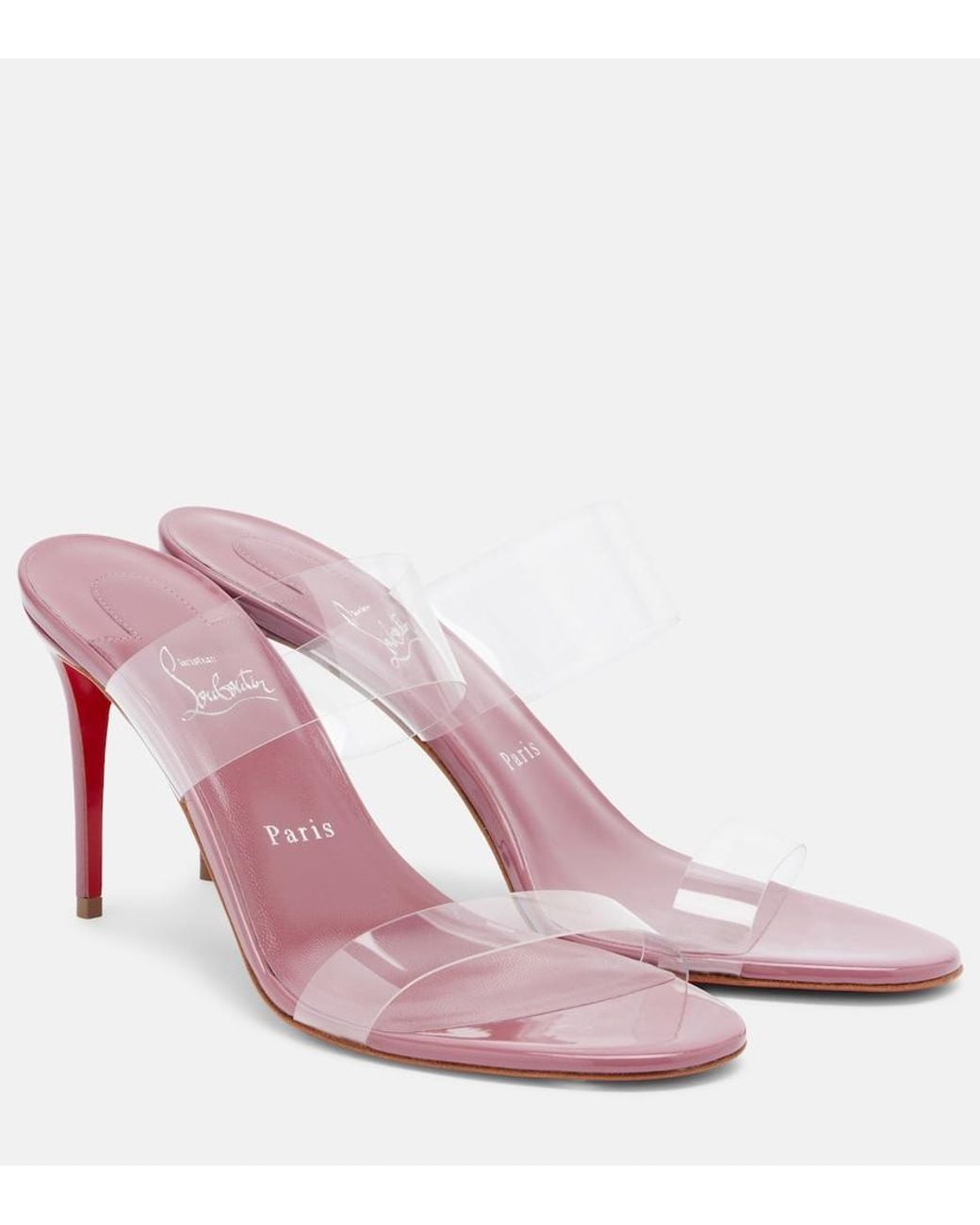 Christian Louboutin Pink Just Nothing Leather-Trimmed Tpu Mules