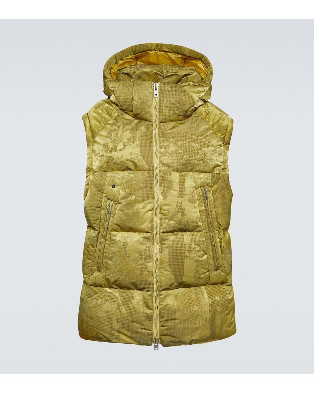 Y-3 Green Trompe-L'Oil Down Vest for men