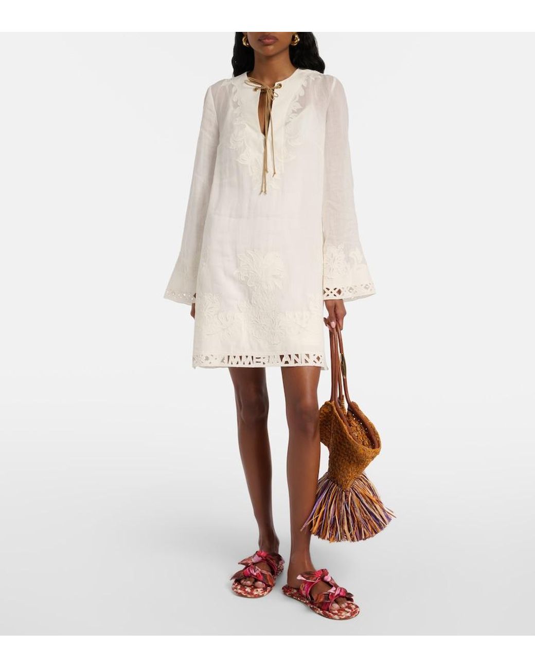 Zimmermann Red Carousel Printed Espadrille Slides