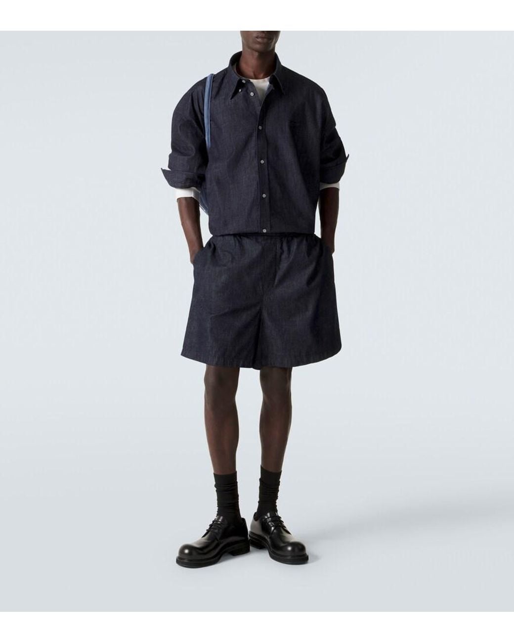 Acne Black Denim Shorts for men