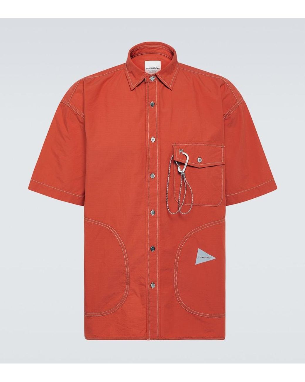 And Wander Orange Cotton-Blend Shirt for men