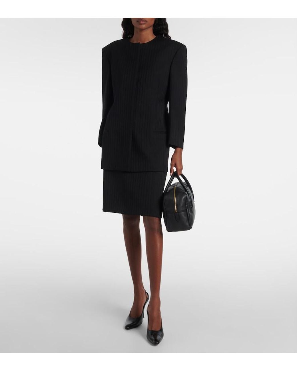 Calvin Klein Black America Medium Leather Tote Bag