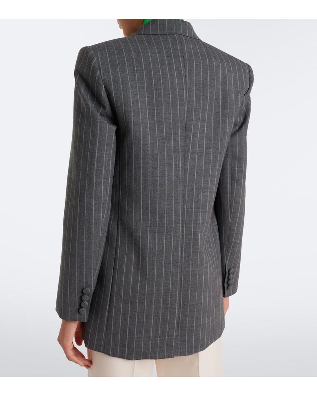 Valentino Garavani Gray Pinstripe Virgin Wool Blazer
