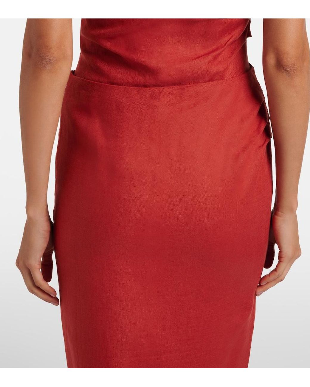 Sir Red Linen Maxi Skirt