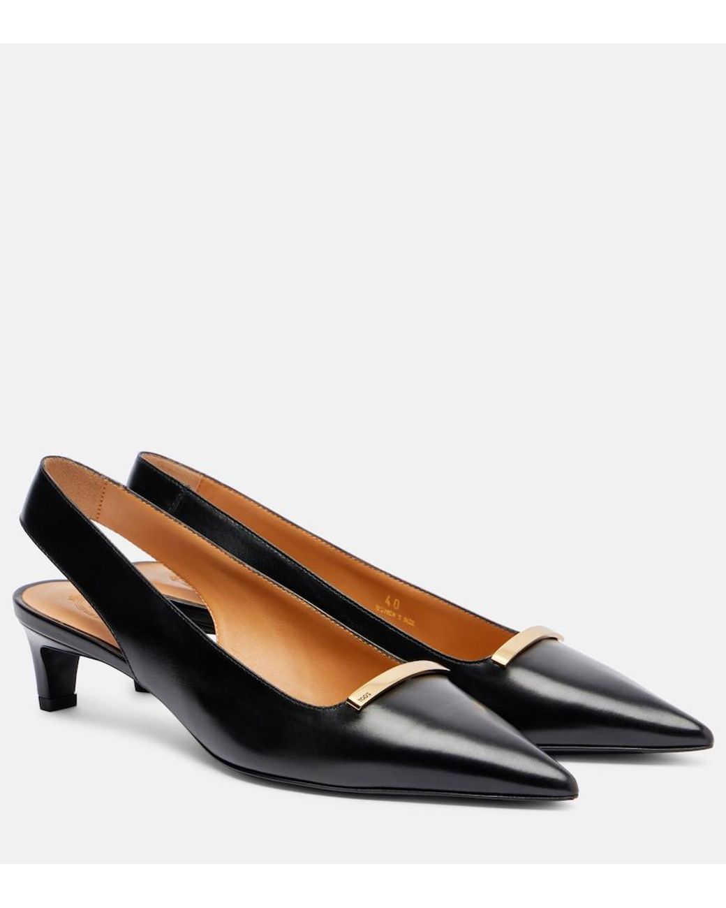 Tod's Black Slingback-Pumps Barretta 40 Aus Leder