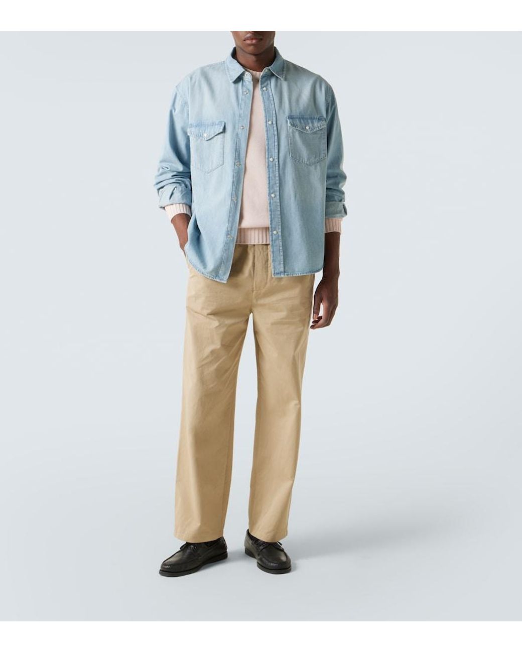 FRAME Natural Cotton Straight Pants for men
