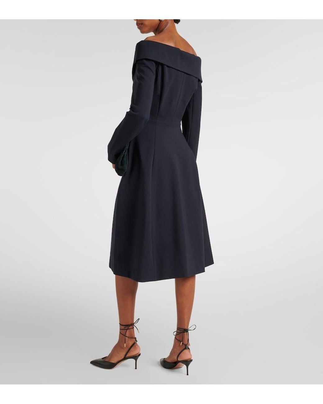 Dorothee Schumacher Black Off-Shoulder Midi Dress
