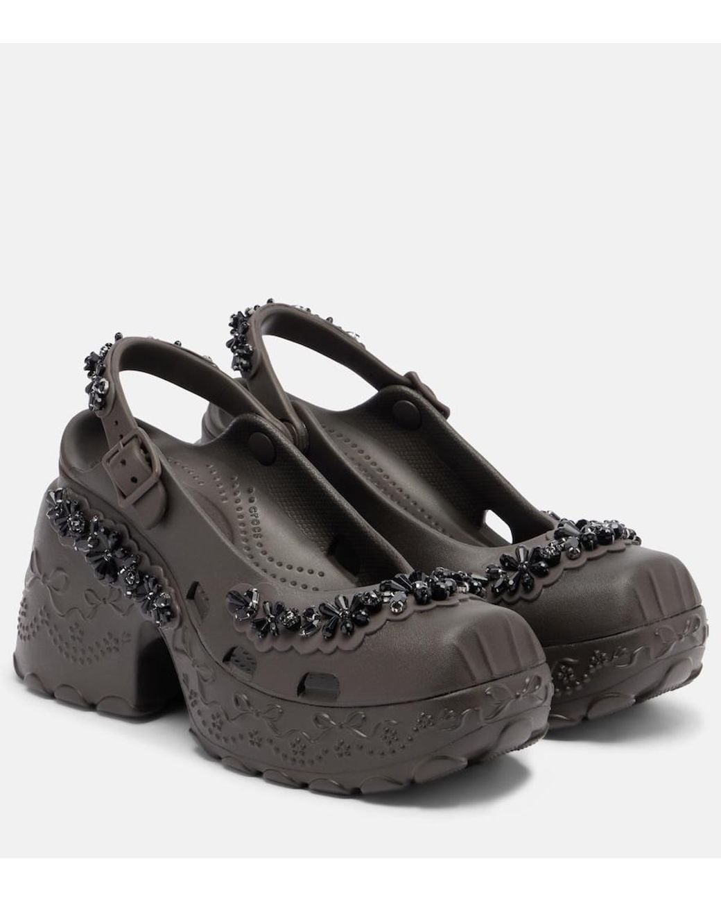 Simone Rocha Black X Crocs Embellished Slingback Pumps