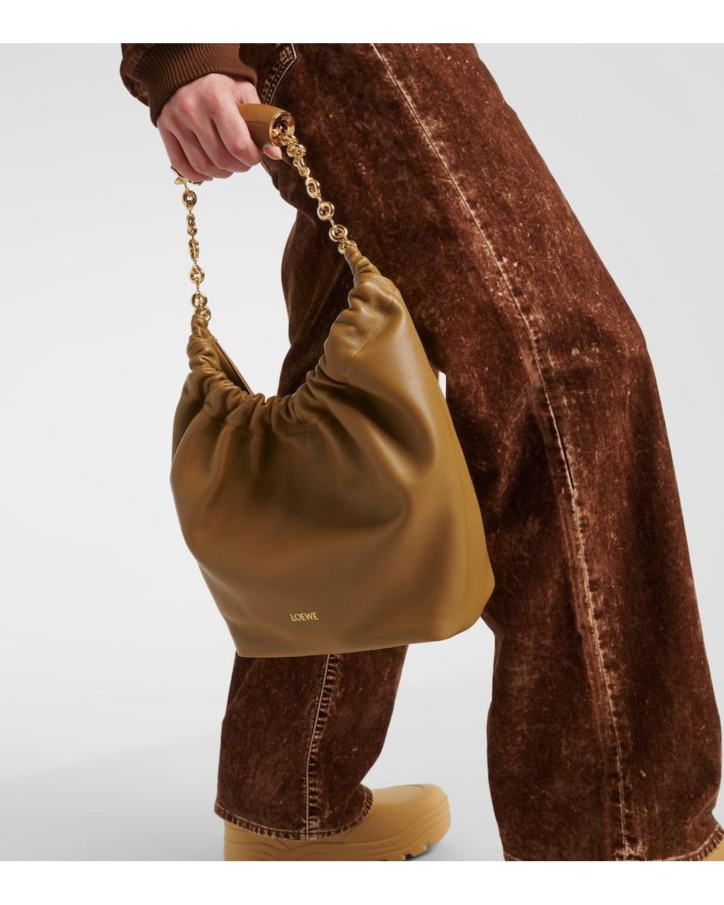 Loewe Brown Squeeze Small Leather Shoulder Bag