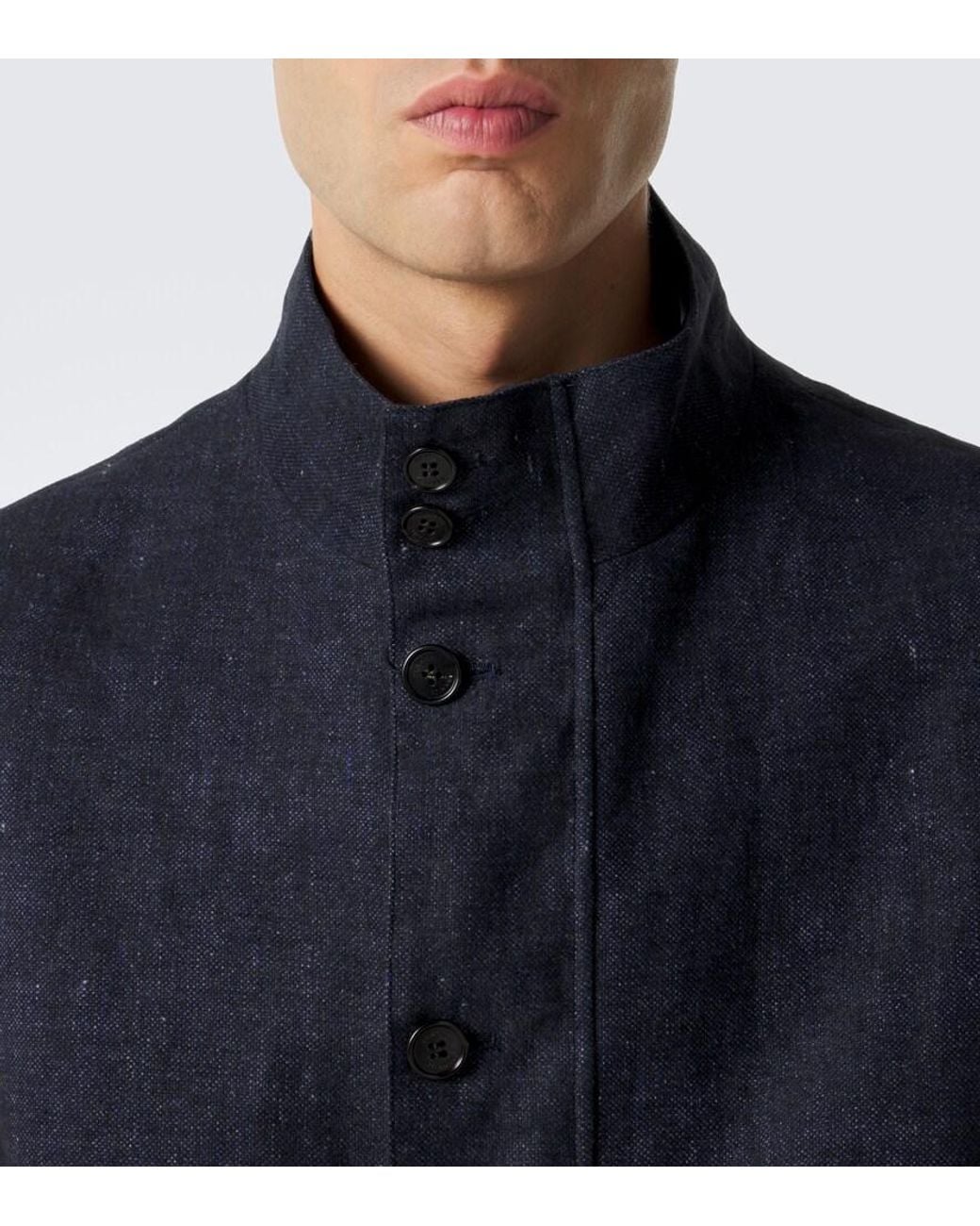 Dunhill Blue Linen Reversible Vest for men