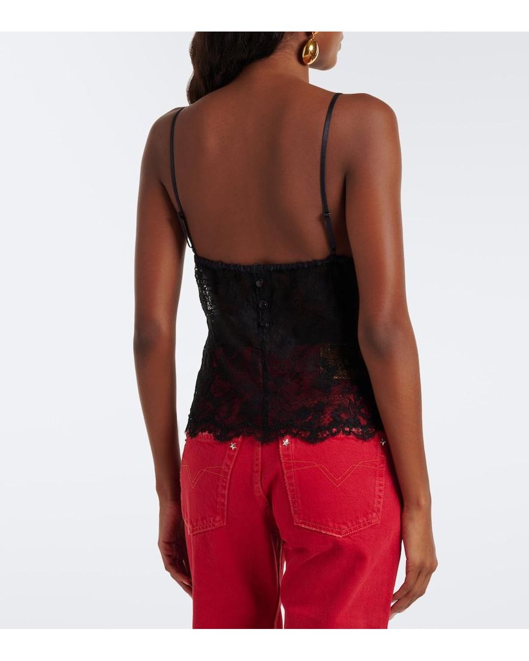 Isabel Marant Black Adiena Silk-Blend Lace Camisole