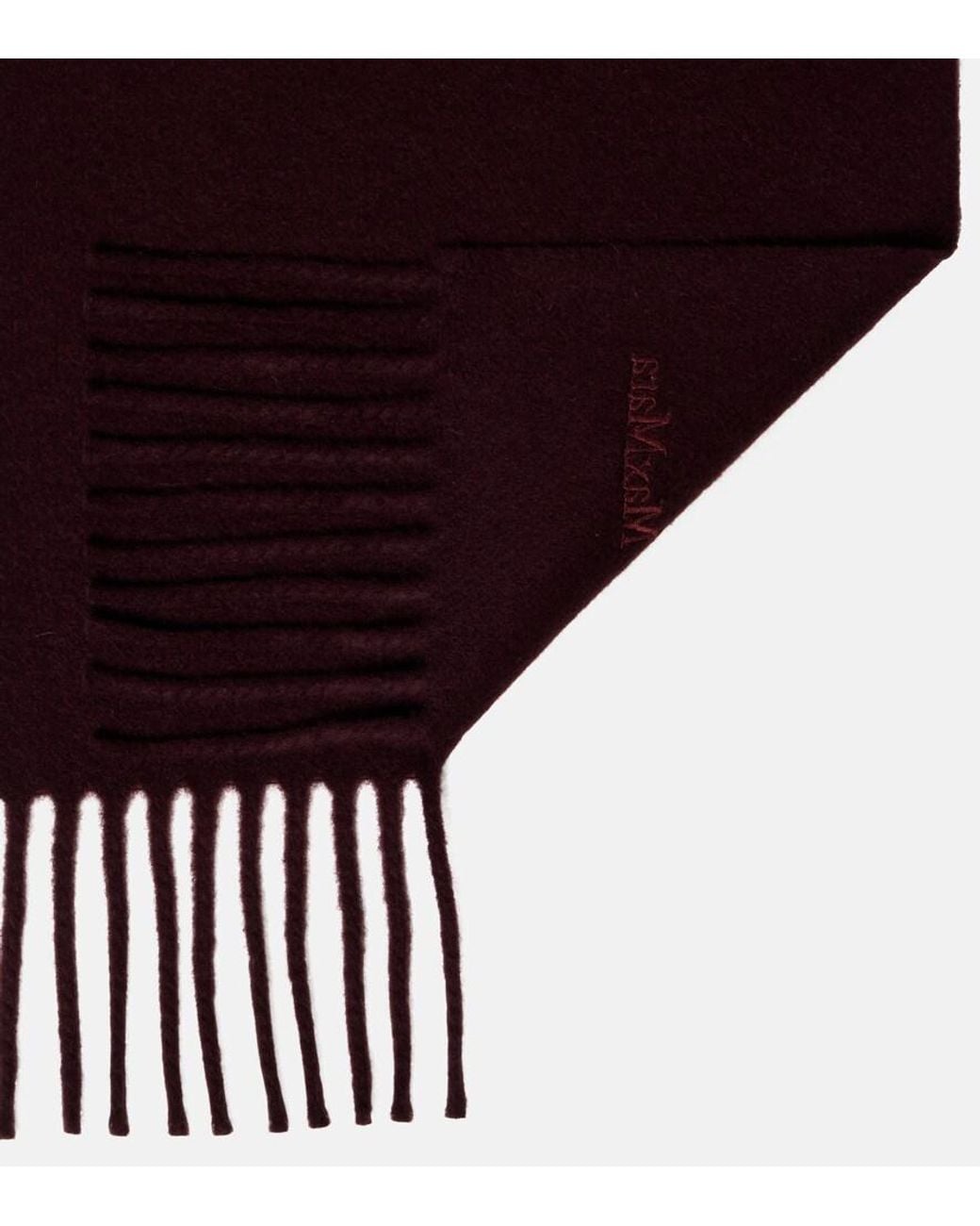 Max Mara Purple Logo Wool Scarf