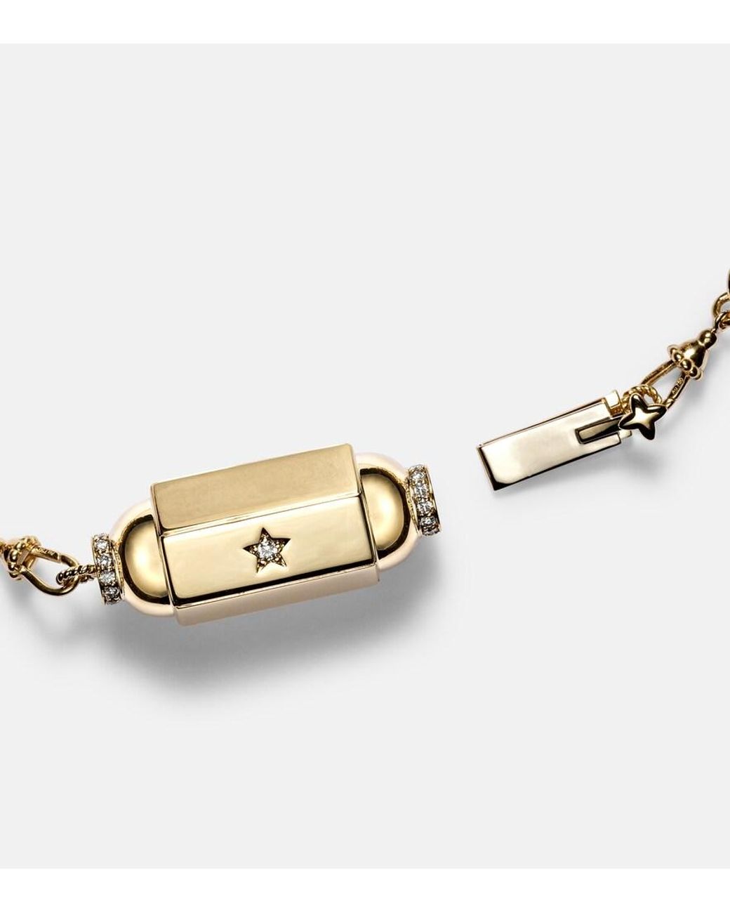Marie Lichtenberg Metallic Jumbo 18Kt Pendant Necklace With Diamonds