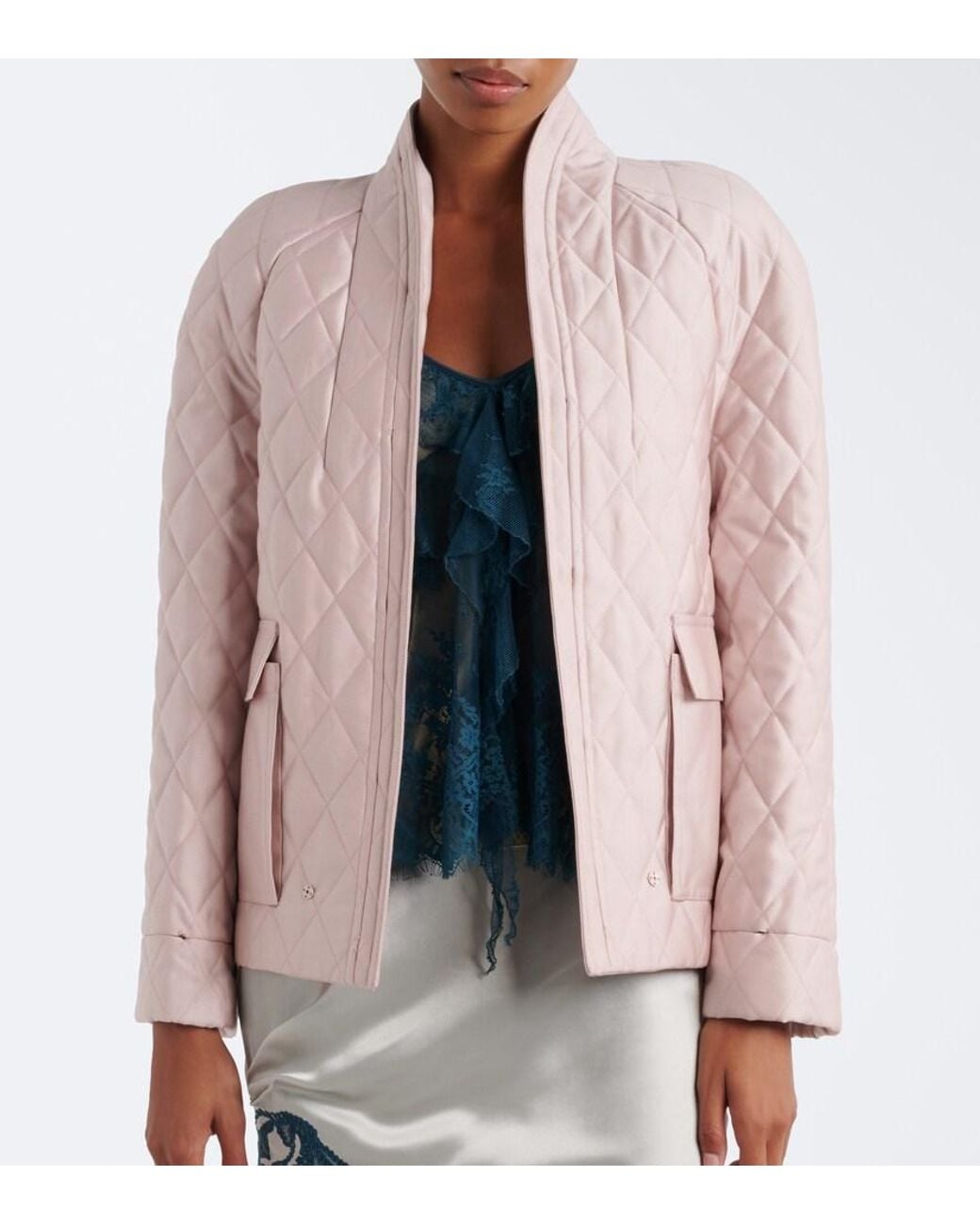 JACQUES WEI Black Steppjacke Mit Shearling
