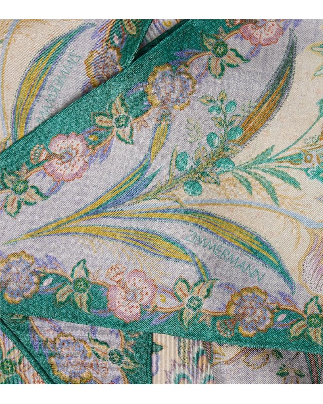 Zimmermann Blue Floral Silk Scarf