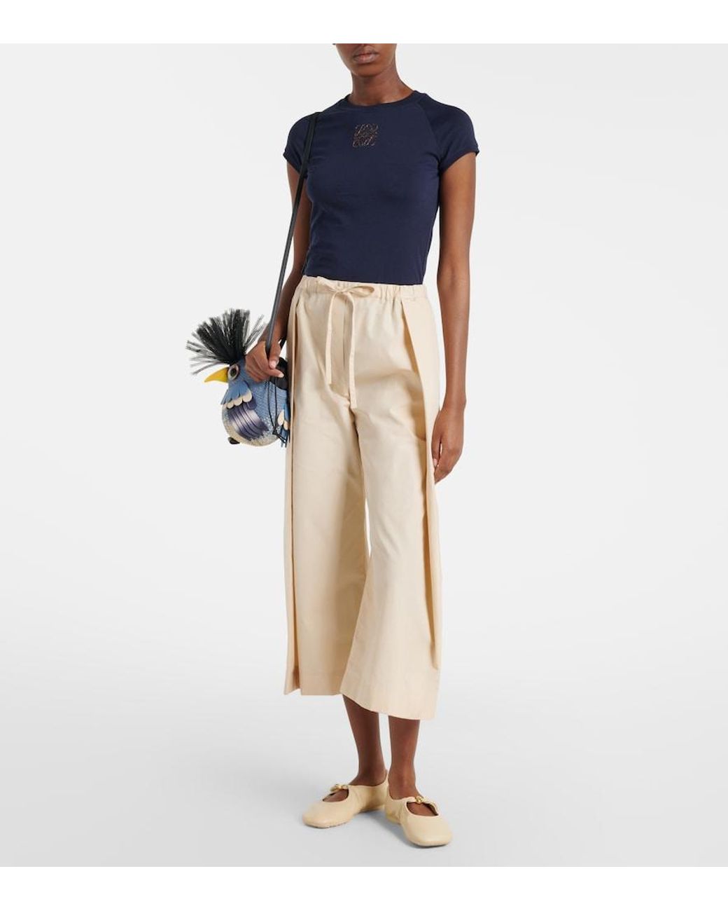Loewe Natural Pebble Soft Leather Mary Jane Flats