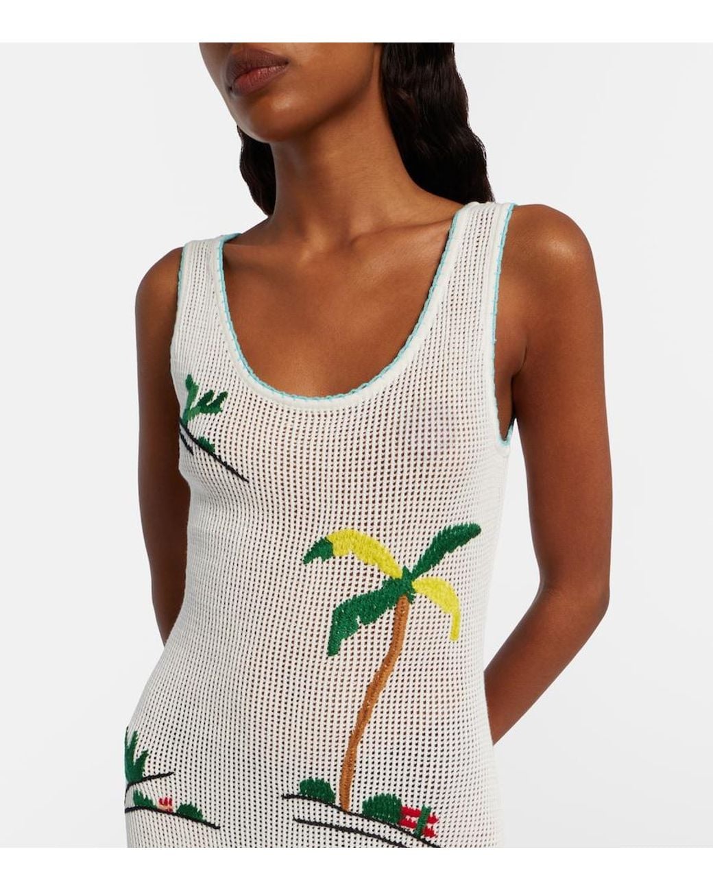 Staud White Luma Embroidered Cotton Beach Cover-Up