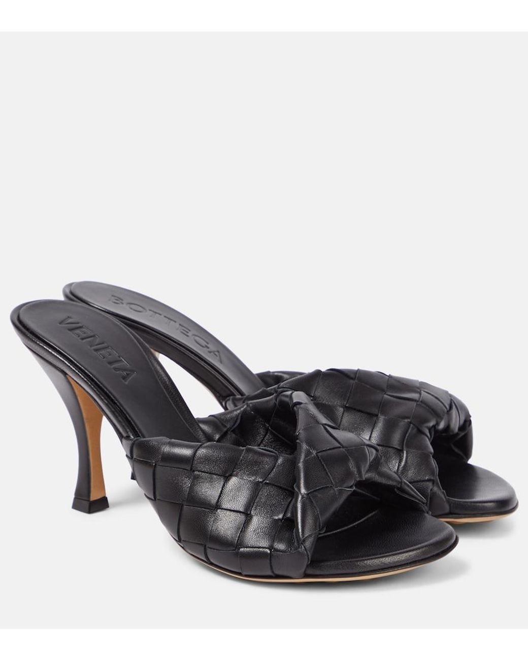 Bottega Veneta Black Leather Kitten Heel Pumps