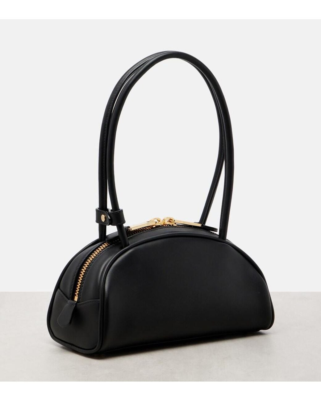 Miu Miu Black Beau Small Leather Bowling Bag