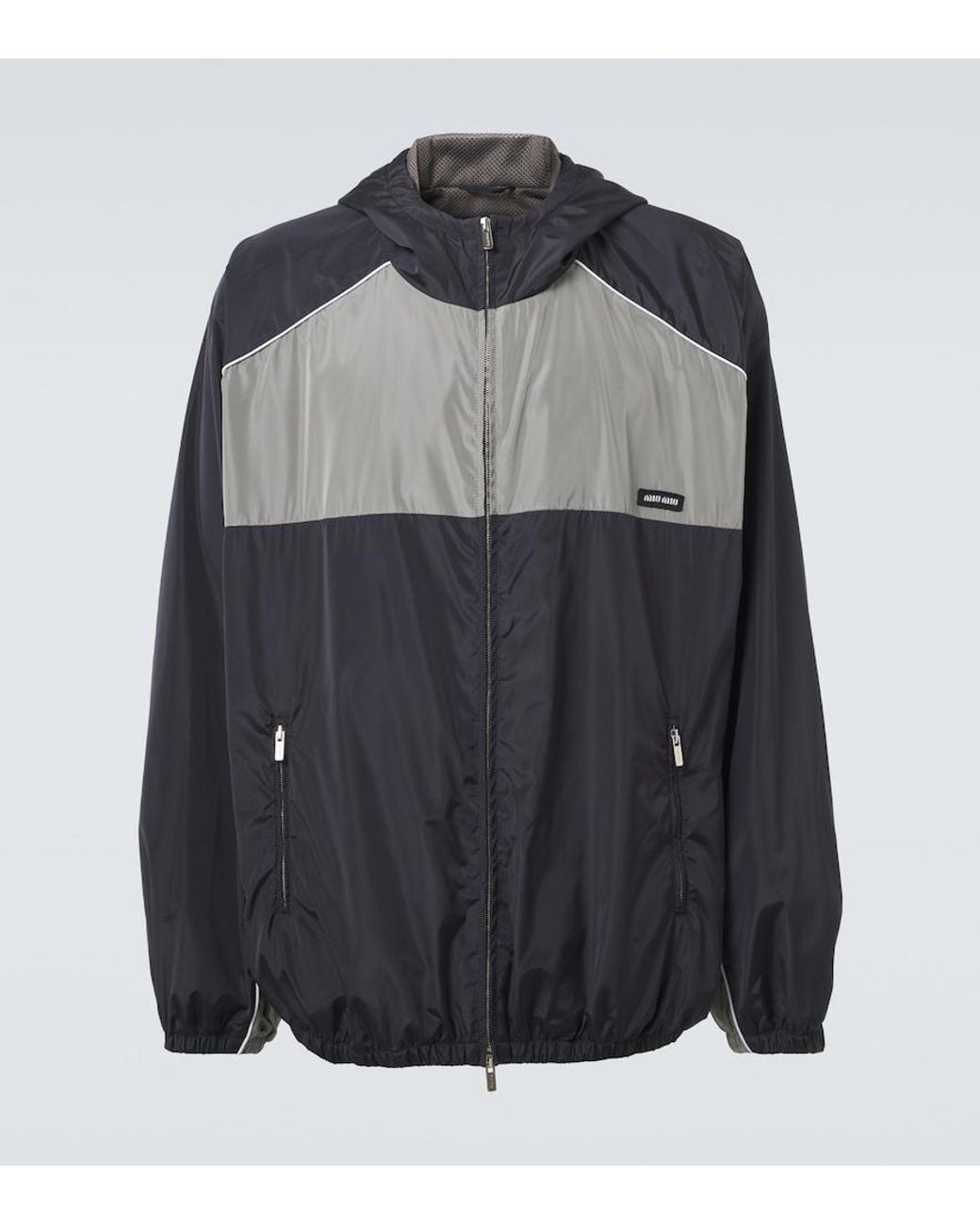 Miu Miu Logo Oversized Track Jacket in Black for Men | Lyst