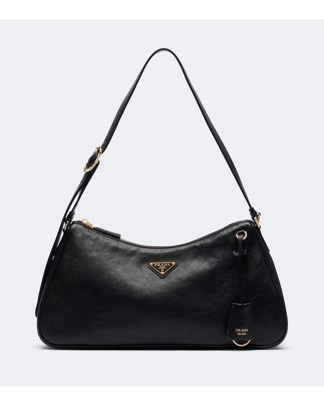 Prada Black Aimee Large Leather Shoulder Bag