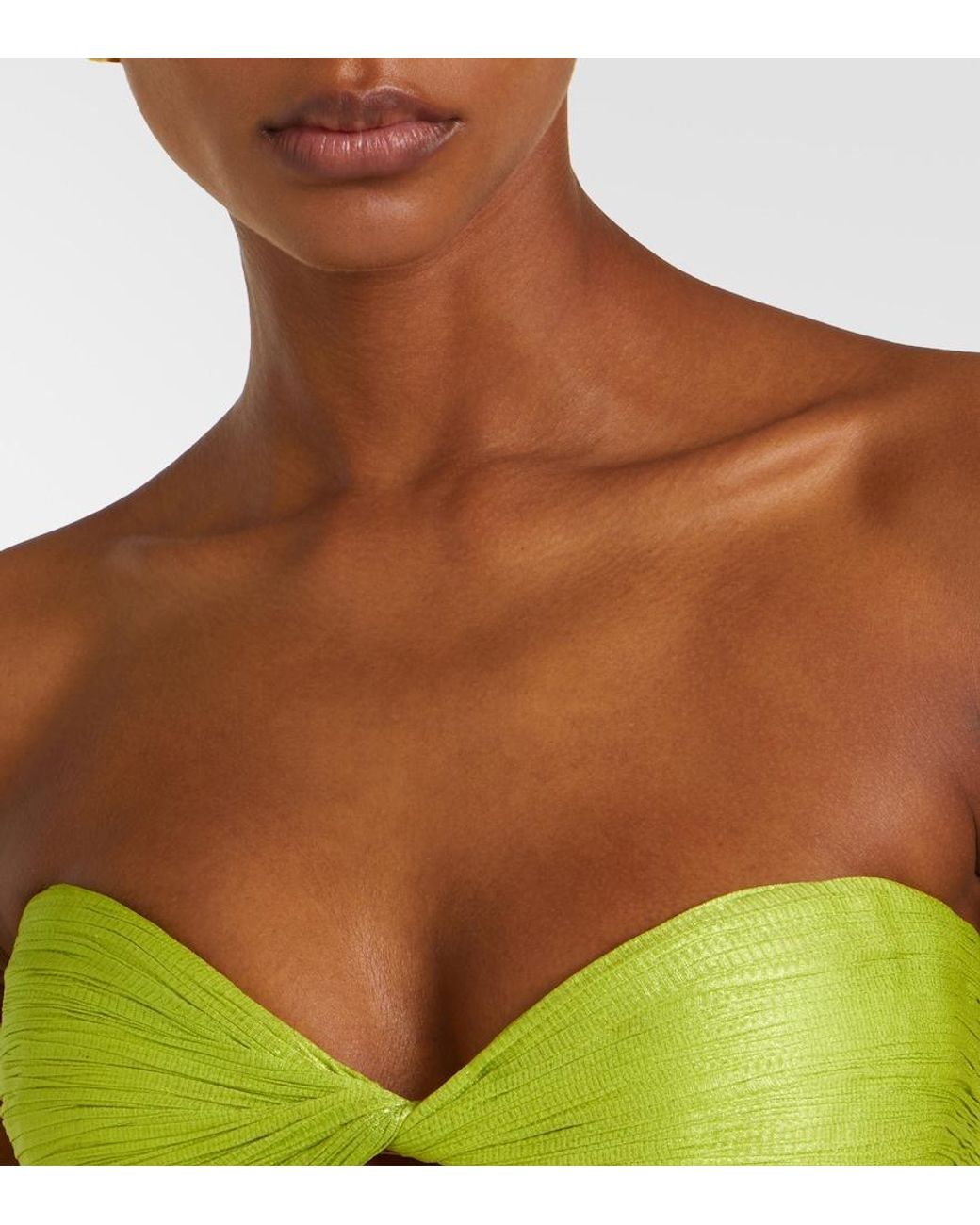 Maria Lucia Hohan Green Stephanie Tulle Bustier Gown