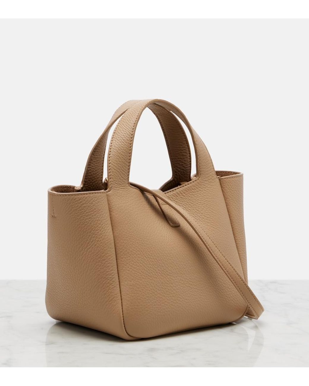 Saint Laurent Brown Le 5 A 7 Baby Bea Leather Top-Handle Bag