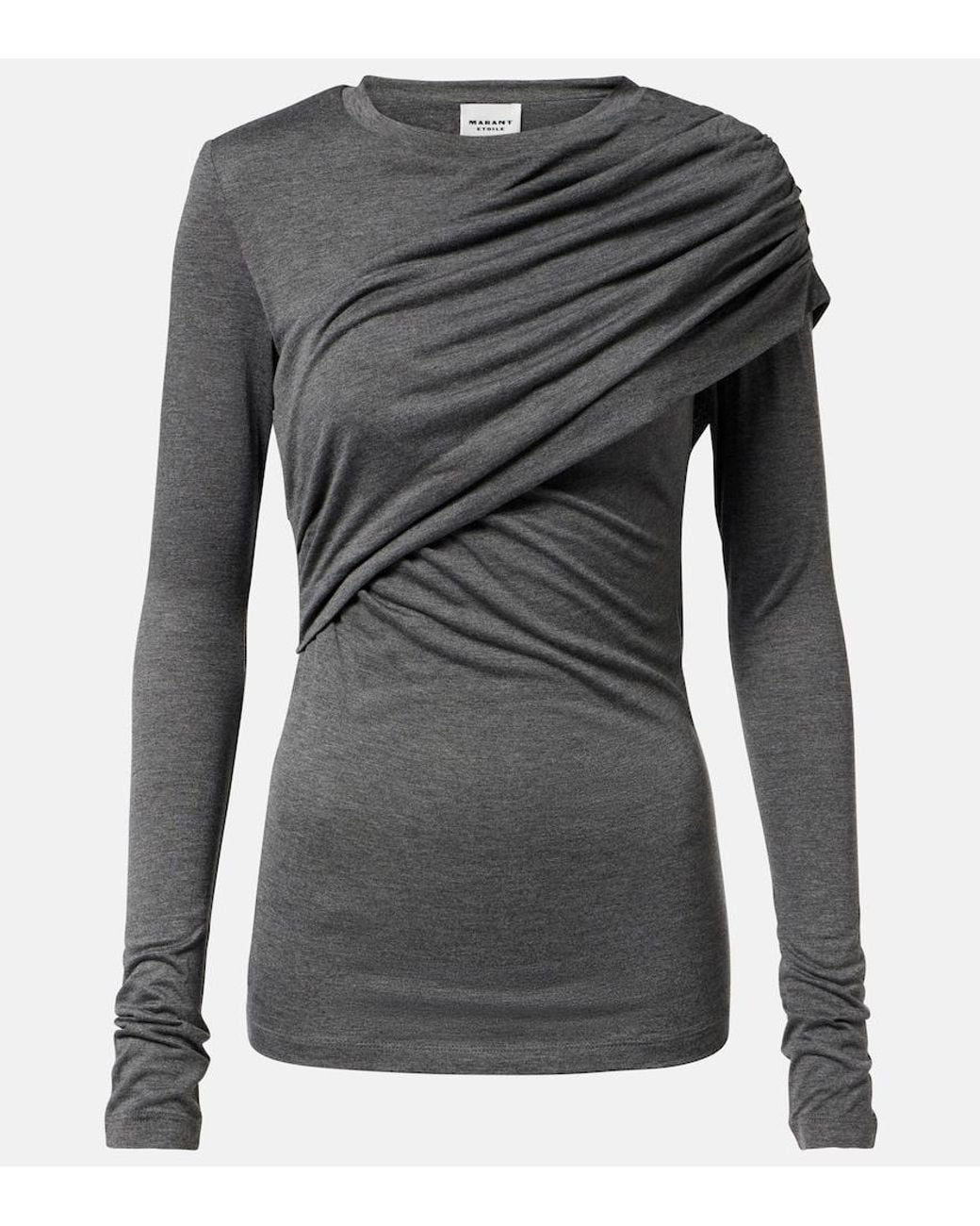 Isabel Marant Gray Dressi Draped Jersey Top