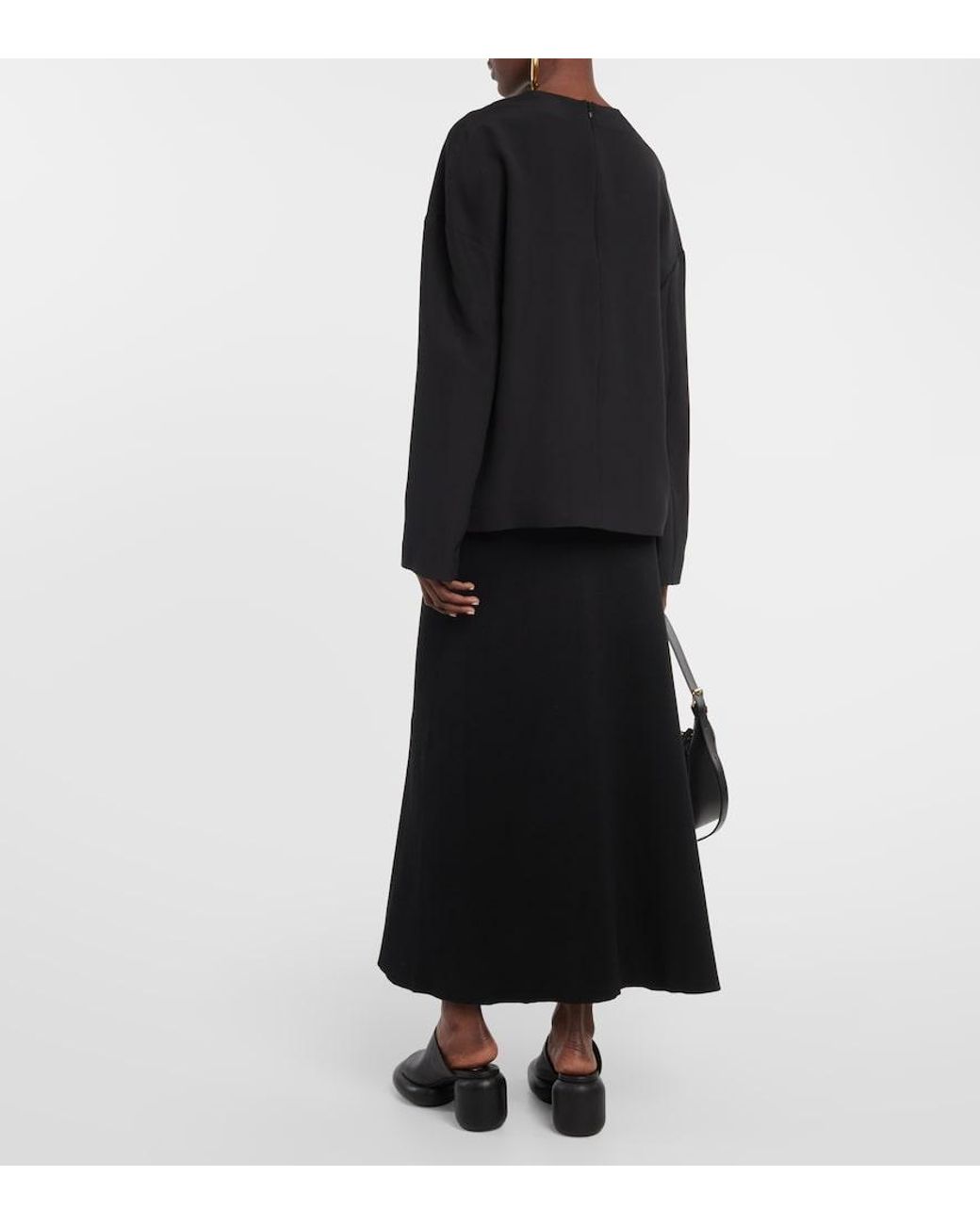 FFORME Black Ana Silk Cady Blouse
