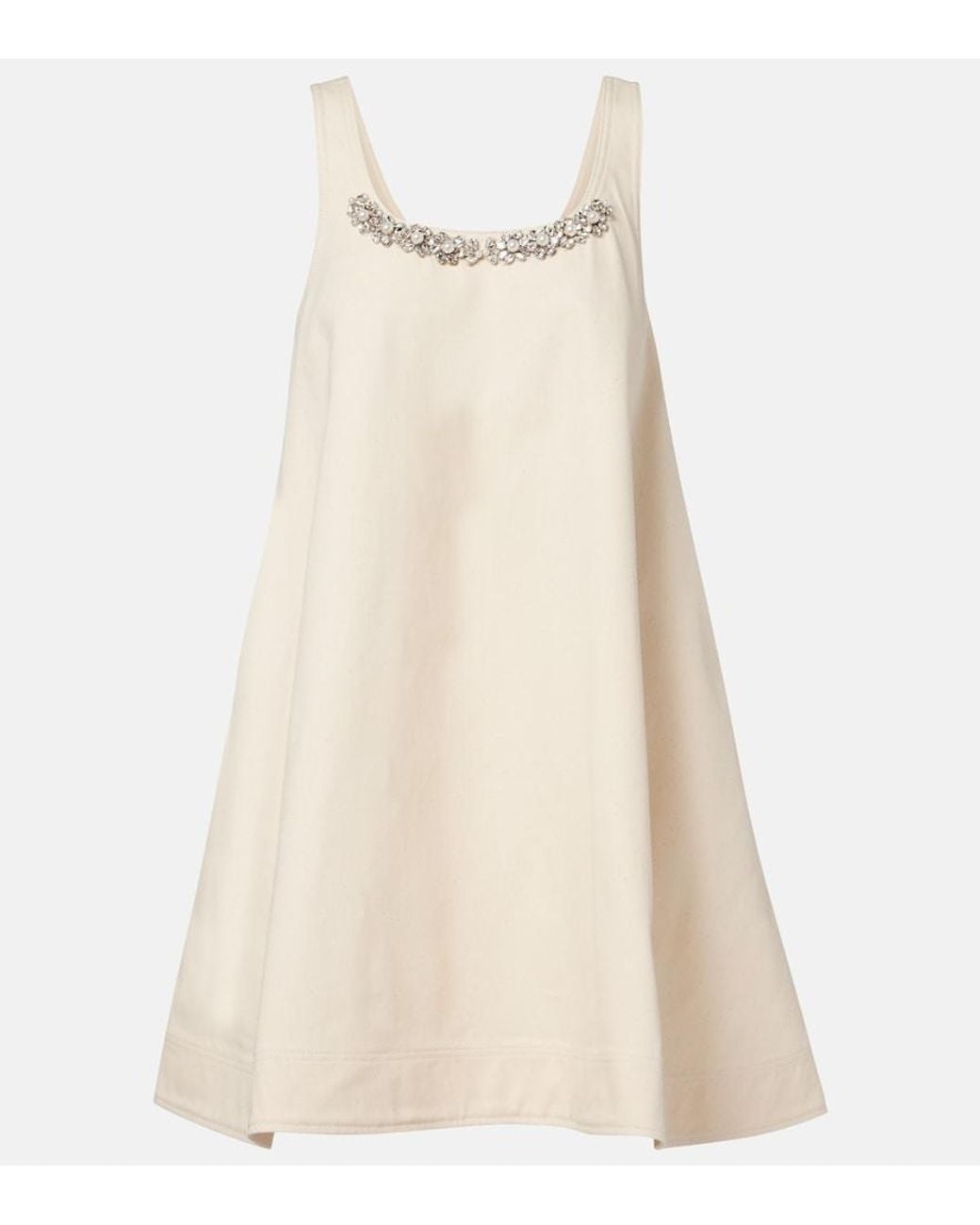 Simone Rocha Natural Embellished Cotton Minidress
