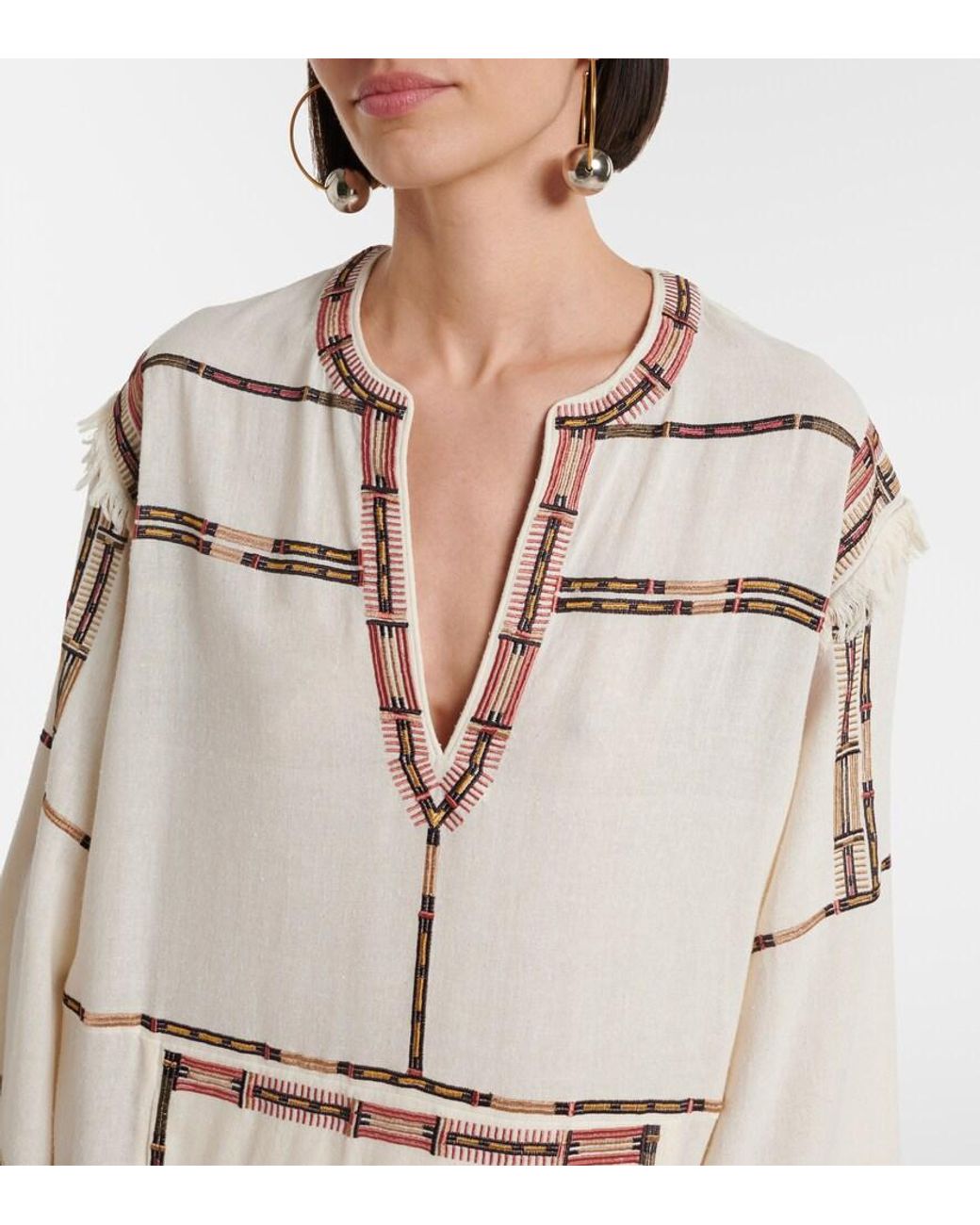 Isabel Marant Natural Freya Silk Minidress