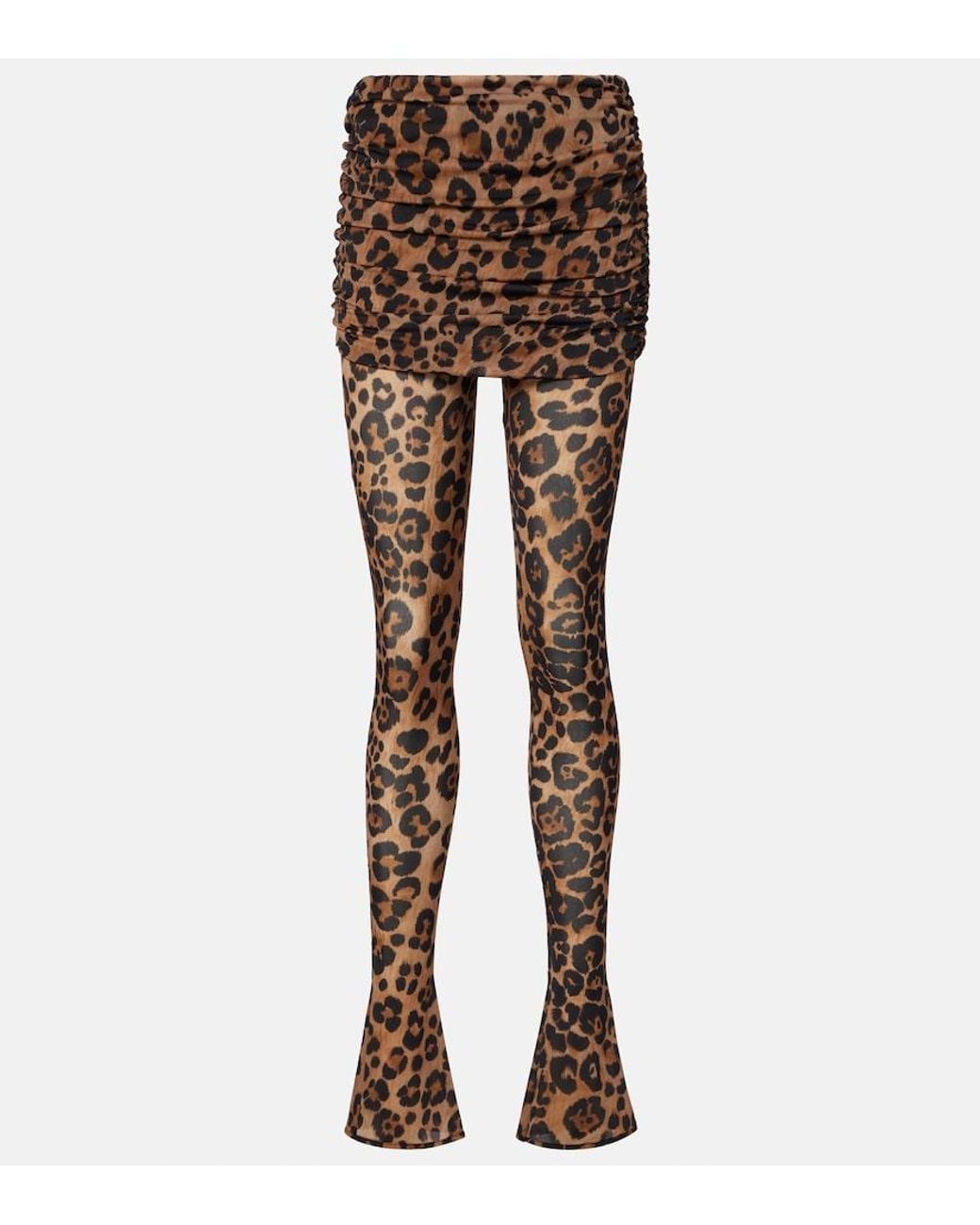 Blumarine Brown Leopard-Printed Jersey Leggings