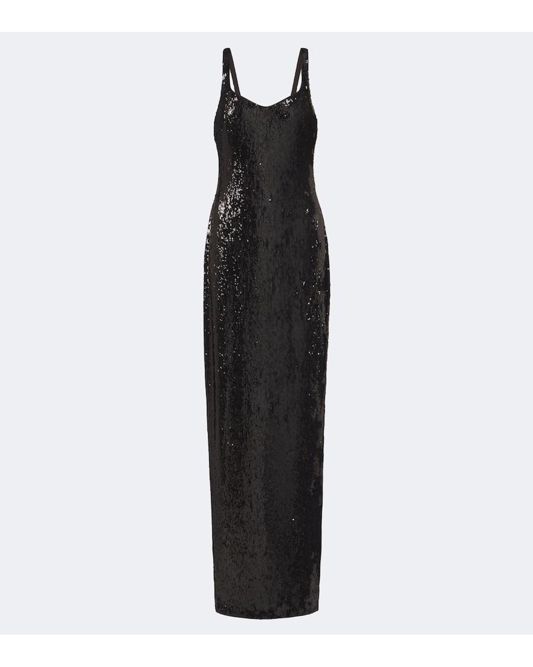 Balmain Black Sequined Gown
