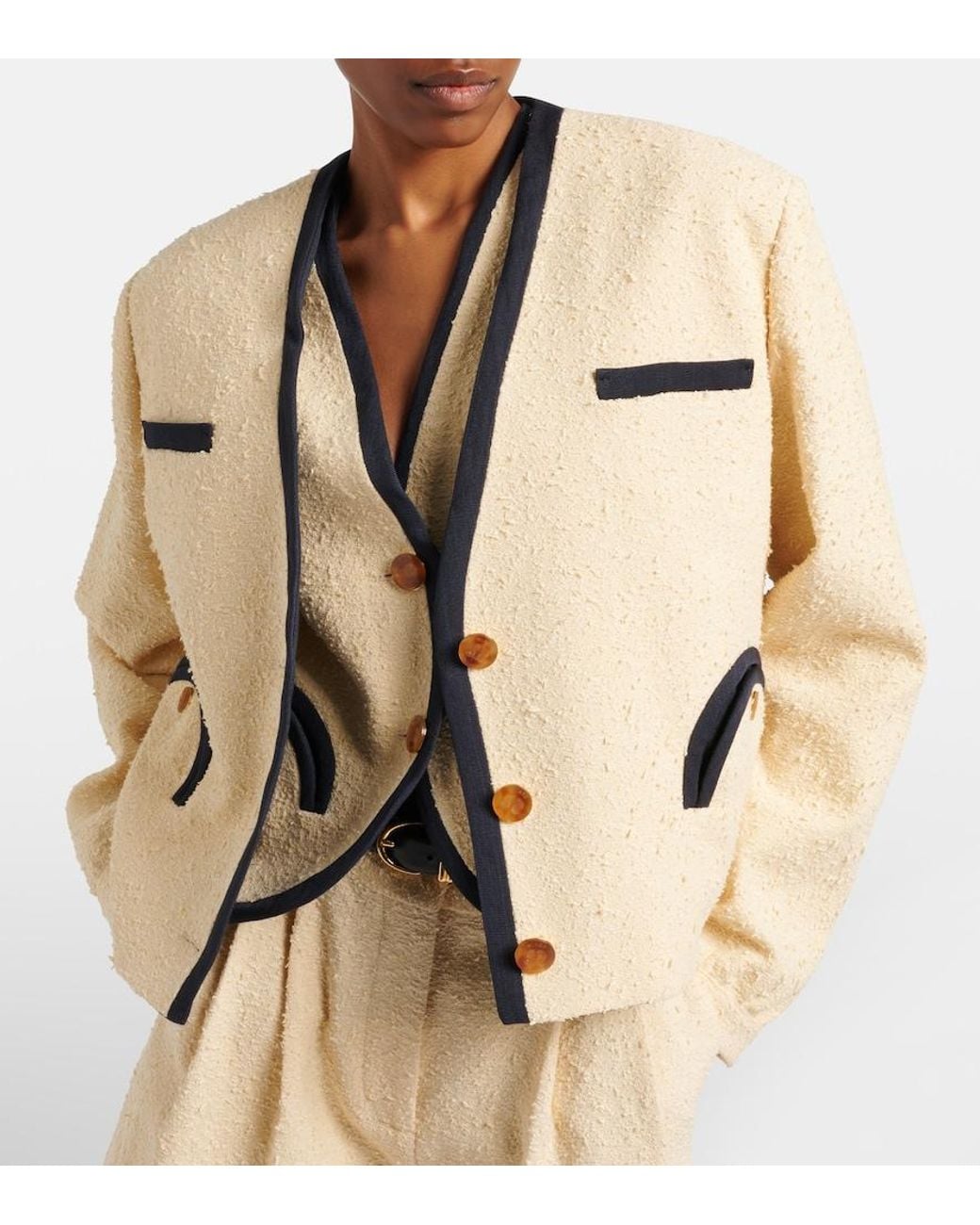 Blazé Milano Natural Riviera Cotton-Blend Jacket