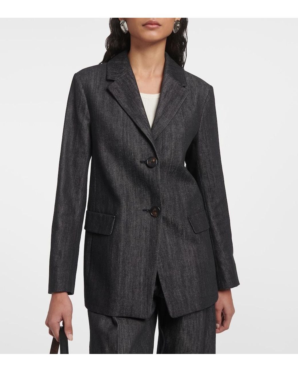 Max Mara Black Murano Chambray Blazer