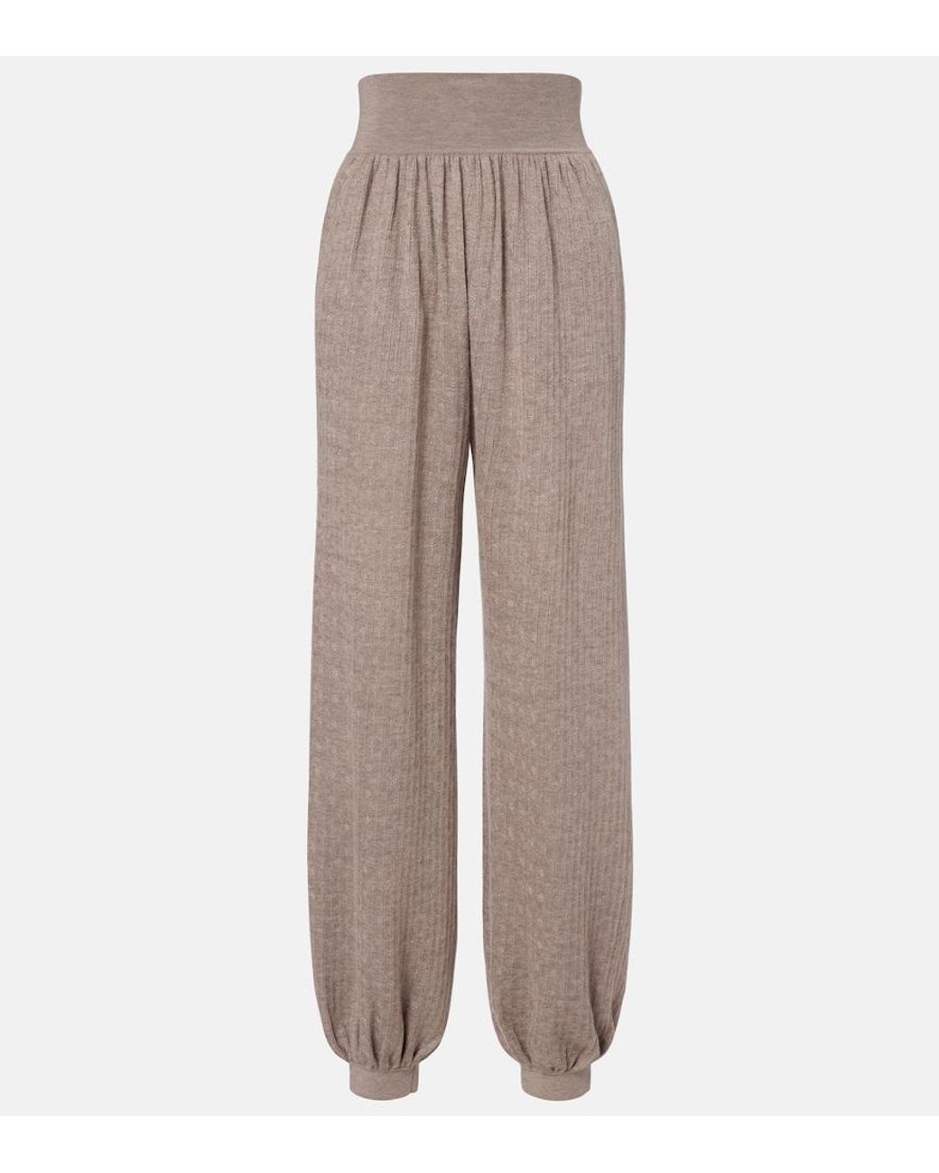 Loro Piana Gray Cashmere And Silk Tapered Pants