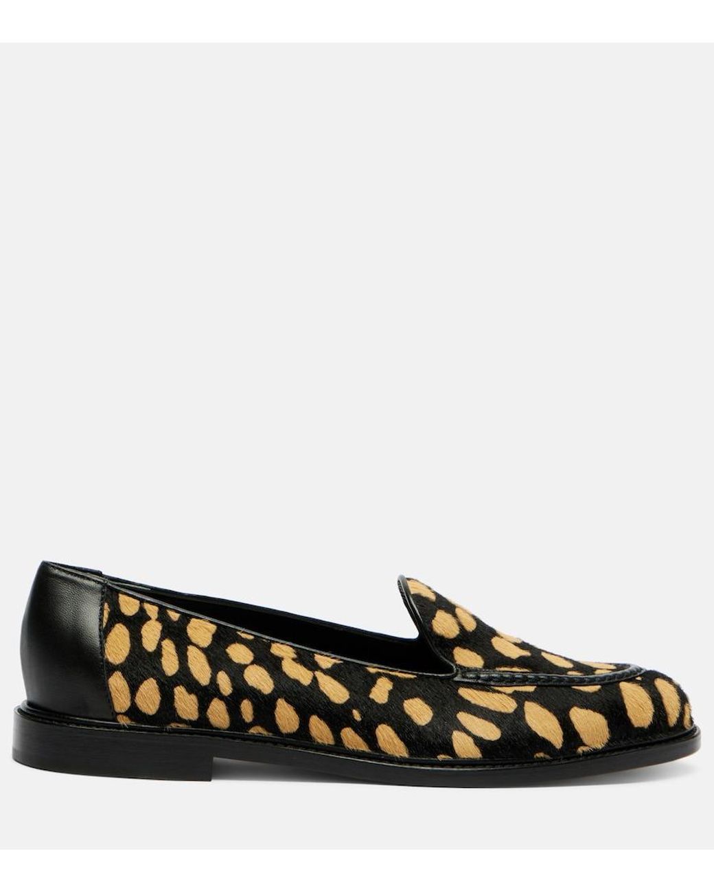 Manolo Blahnik Black Maxy Calf Hair Loafers