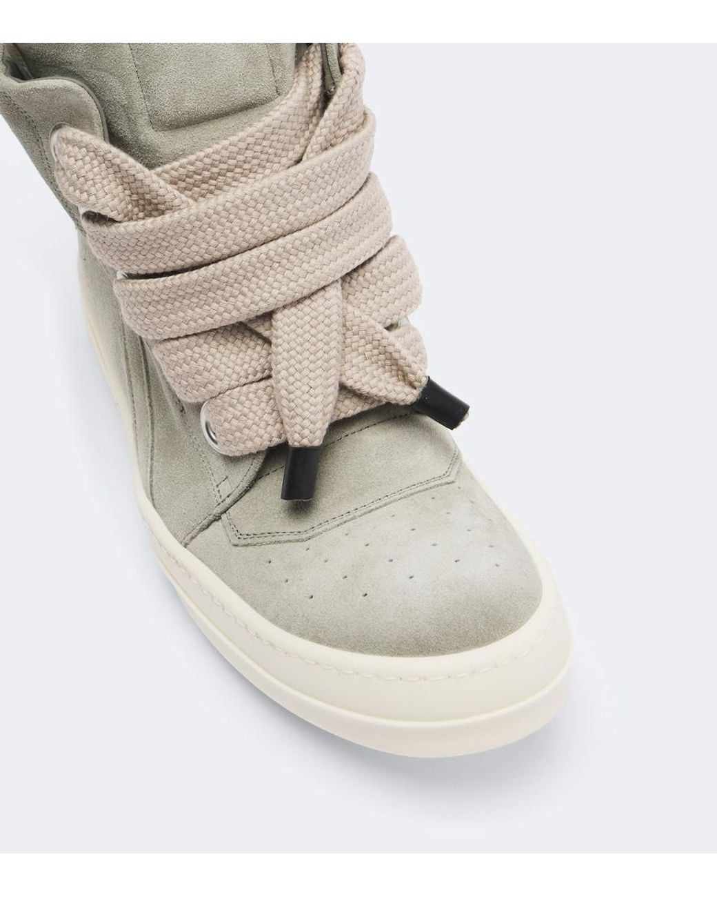 Rick Owens Gray Geobasket Suede High-Top Sneakers