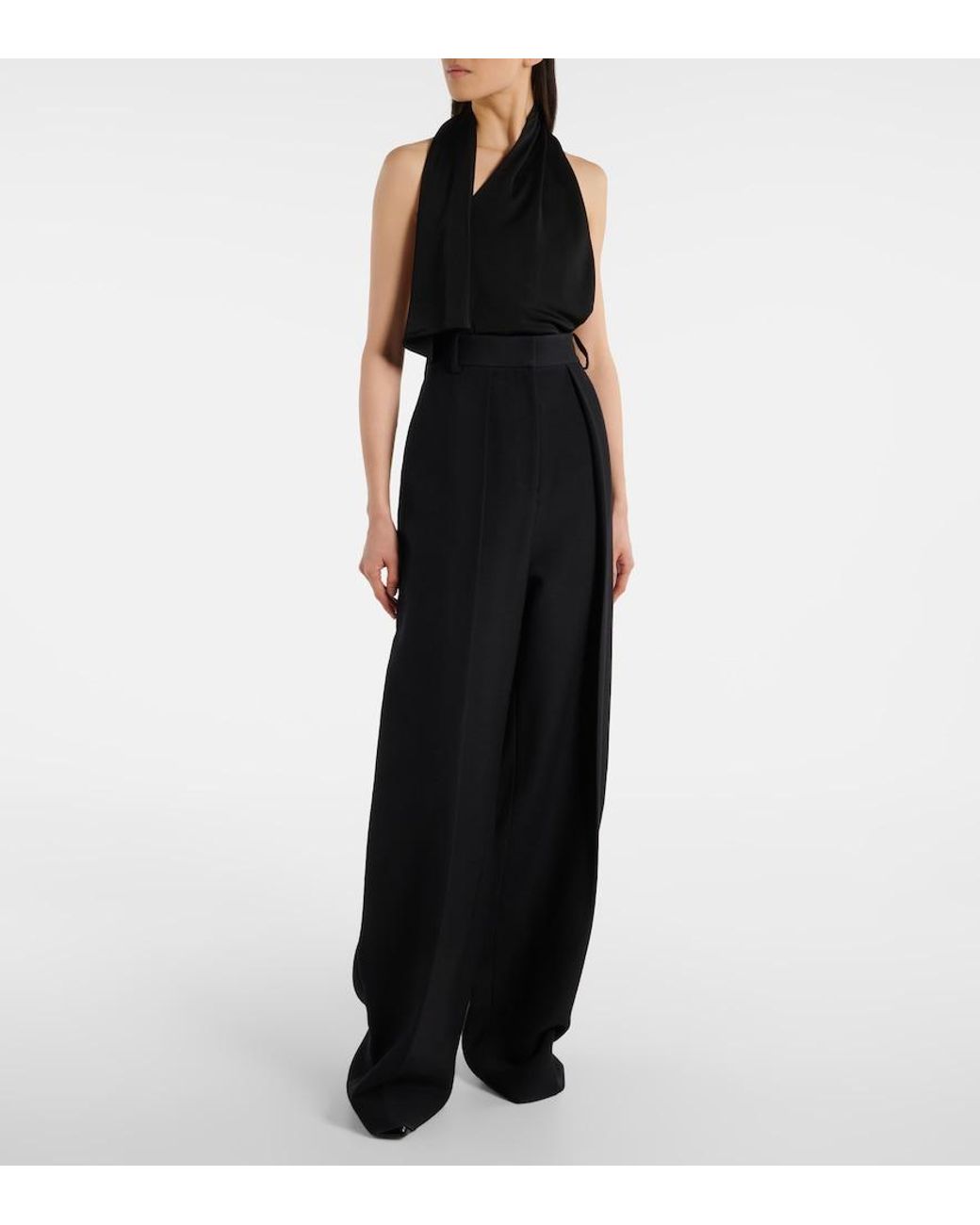 Khaite Black Loza Draped Top