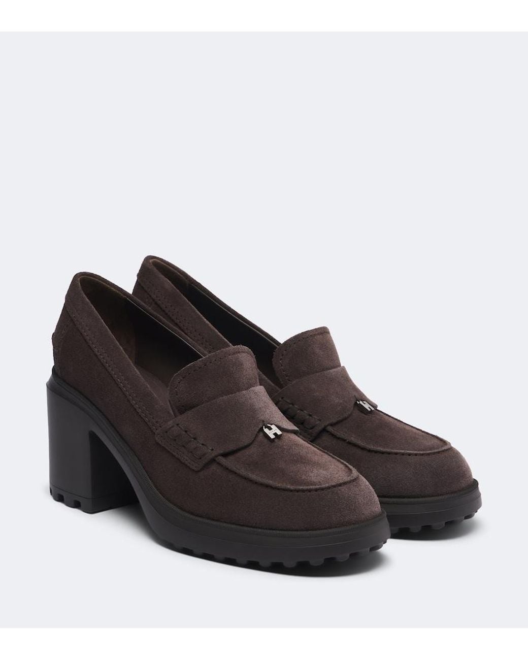 Hogan Black Suede Loafer Pumps