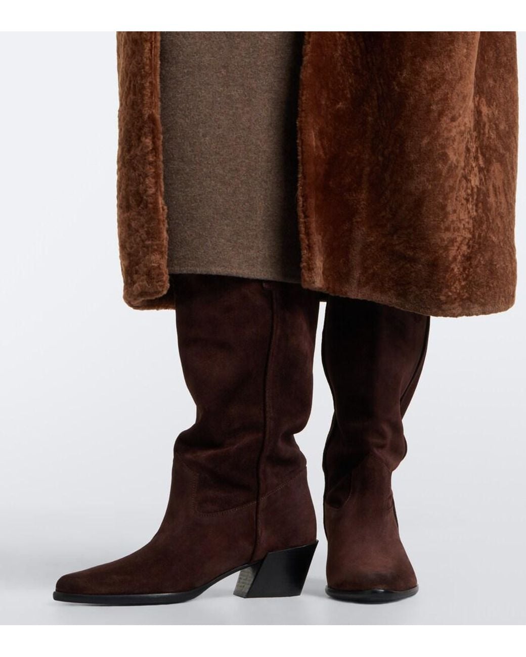 Staud Brown Monty Suede Knee-High Boots