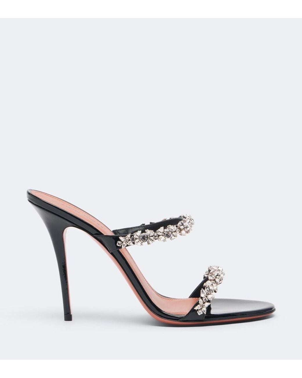 AMINA MUADDI Pink Elizabeth Embellished Leather Mules