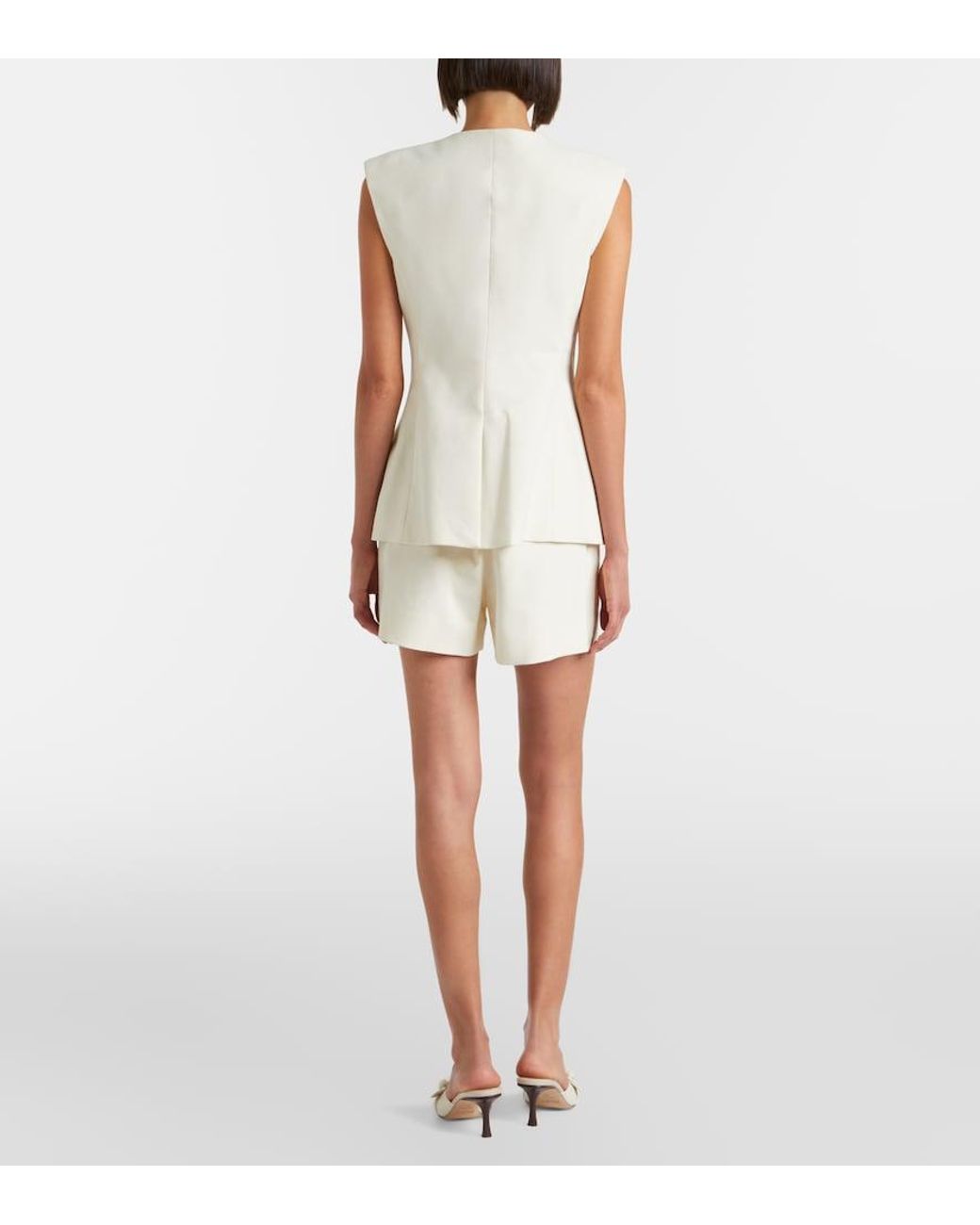 Veronica Beard White Craig Cotton-Blend Twill Shorts