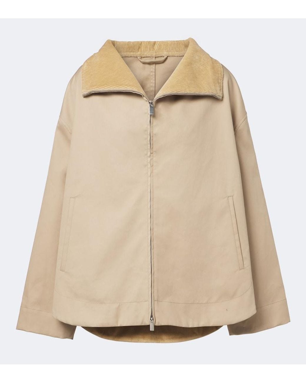 Totême Natural Oversized Corduroy-Trimmed Cotton Jacket